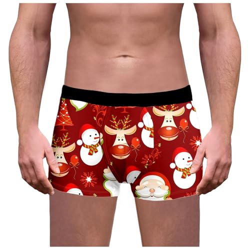 Boxershorts Herren Weihnachten Weit Lustige 3D Druck Unterhosen Bequeme Atmungsaktiv Weihnachtsunterhose Weihnachten Boxer Shorts Weich Stretch Retroshorts Geschenk Für Männer Winter von Generisch