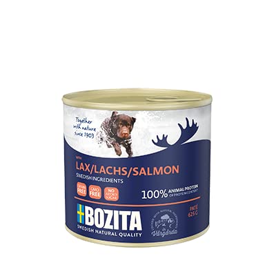 Bozita Dog Dose Paté 10x 625g Lachs | gesundes Hunde Nassfutter nach traditioneller schwedischer Art | mit frischem Fleisch aus Schweden zubereitet. von Generisch