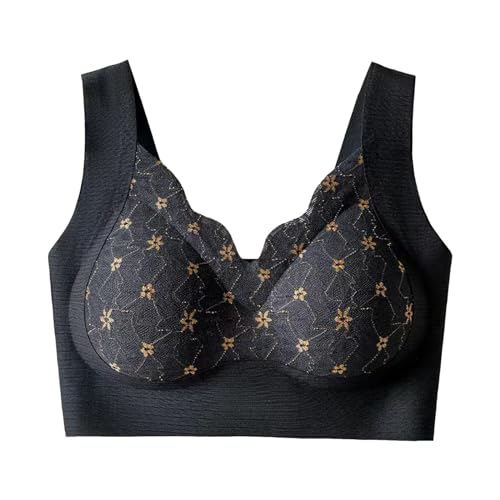 Bügelloser Sport BH Damen Ohne Bügel Gepolstert Bra Bequemer Atmungsaktiver Push Up Haltungskorrektur BHS Elegant Weich Bralette Seamless Komfort Klassische Unterwäsche von Generisch