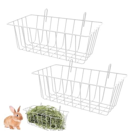 Bunny Hay Feeder - Metall Heuraufe Kleintiere | Hängender Hasen Heuraufe Grashalter Korb Haken Häschen Käfig Meerschweinchen Frettchen Kleine Haustiere für Häschen Meerschweinchen Kleintier von Generisch