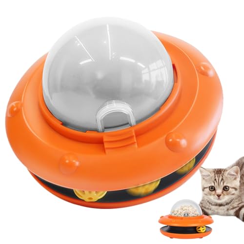 CAT Interactive Feeder, Electric Interactive Cat Feeder | Wiederaufladbares Katzenbehandlungs -Feeder Interactive Toy - Automatisches Glockenpuzzle und Snackspender, fördert gesunde Ernährung und ment von Generisch