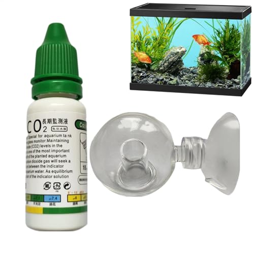 CO2 Drop Checker für Aquarium - 3 Pcś CO2 Drop Checker - Saugnapf Aquarium CO2 Tester, Wassergras, CO2 System, Kohlendioxid-Monitor für bepflanzte Fischtank, Aquarien, CO2-System von Generisch