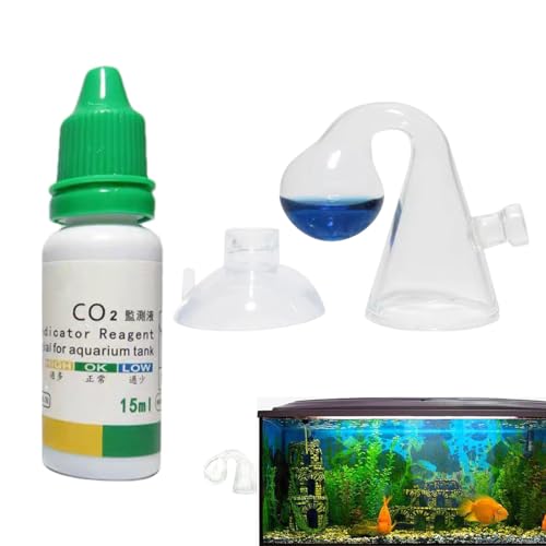 CO2-Tropfenprüfer, tragbares CO2-Monitor-Set, Tropfenprüfer mit 15 ml Lösung, Langzeitanzeige, Monitor-Tester, CO2-Systeme, CO2-Diffusor für genaue Aquarium-Überwachung von Generisch