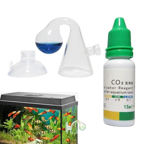 CO2-Tropfenprüfer für Aquarium, tragbares CO2-Monitor-Set, Tropfenprüfer mit 15 ml Lösung, genaues CO2-System, CO2-Diffusor für Aquarien, CO2-Monitor von Generisch