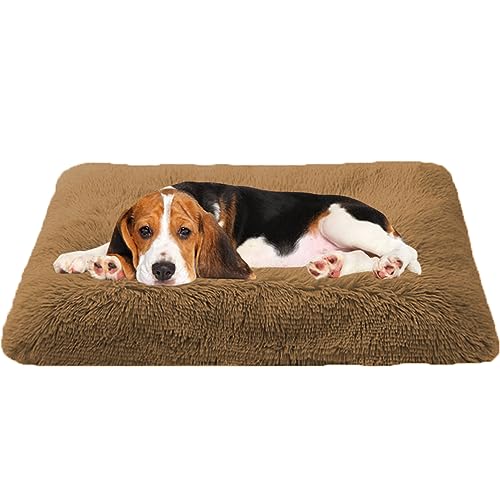 Calming Hundebettmatte, rutschfest, für kleine, große, mittelgroße Hunde, Katzen, 140 x 110 x 12 cm, Khaki von Generisch