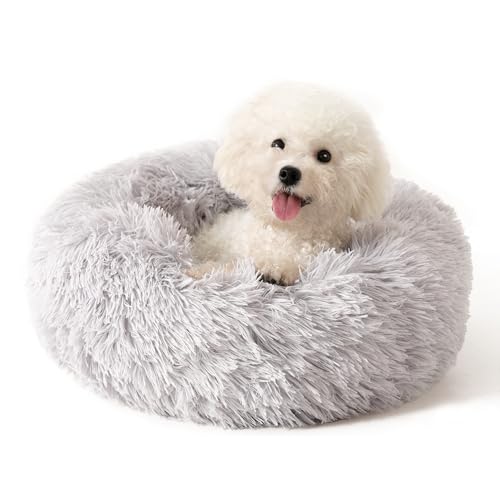 Calming Snuggle Donut-Hunde- und Katzenbett, Größe M, L, XL, Angstlinderung, weiches, flauschiges Donut-Kissen, weicher und Plüschstoff, luxuriöses flauschiges Hundekissen, leicht zu reinigen, von Generisch