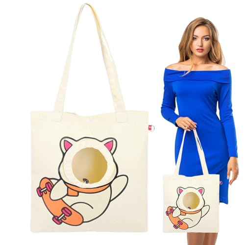 Canvas-Katzentragetasche, Haustier-Canvas-Schultertragetasche | Tragbare Brusttasche aus Segeltuch mit Katzenmotiv - Outdoor-Hundetasche für Kätzchen und Welpen, weiche Tragetasche zum Einkaufen und C von Generisch