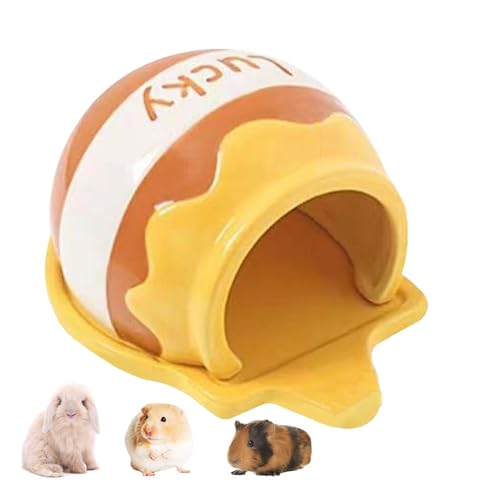 Cartoon Hamster Home | Kühlhaus für kleine Haustiere | Haus für Haustiere | Glatte Oberfläche Keramik für Meerschweinchen, Chinchillas, Flughörnchen, Hamster und Eidechsen | Sommerunterschlupf für von Generisch