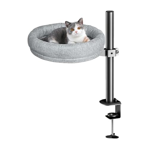 Generisch Cat Desk Bed, 360° Rotating Elevated Cat House, Portable Table Top Kitten Furniture, Elevated Cat House, Comfortable Cat Bed, Sturdy Frame Cat Bed for Dorm, Home, Apartment von Generisch