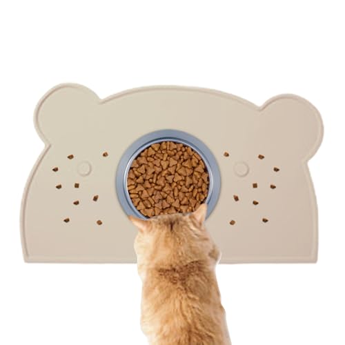 Cat Food Matte, Hundeschalenmatte,Angehobene Kanten Matte für Hundefutter und Wasserschalen - Waschbarer Silikonschale ohne Rutsch, Bärenform für Innenboden im Innenbereich im Innenbereich Cat Food Matte, Hundeschalenmatte,Angehobene Kanten Matte für Hundefutter und Wasserschalen - Waschbarer Silikonschale ohne Rutsch, Bärenform für Innenboden im Innenbereich im Innenbereich von Generisch