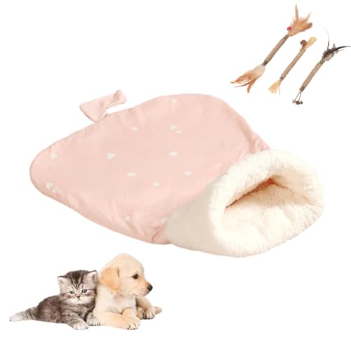 Cat Sleeping Bag,Cat Winter Sleeping Bag for Indoor Cats,360°wrap Comfortable Cozy Warm Pet Snuggle Sack,Fluffy Calming Sleeping Bags for Cats up to 7.5kg/16lbs (G) von Generisch