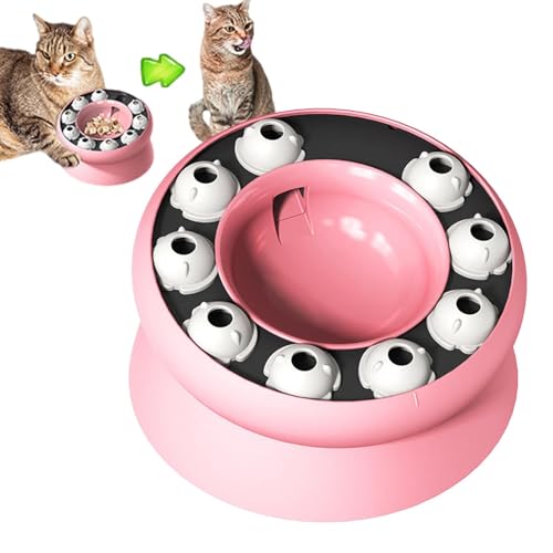 Cat Slow Feeder, Slow Feeder Napf für Katzen | Erhöhter und betitelter Katzenfutternapf - Katzenfutternapf für gesunde Ernährung, verhindert übermäßiges Fressen der Katze von Generisch