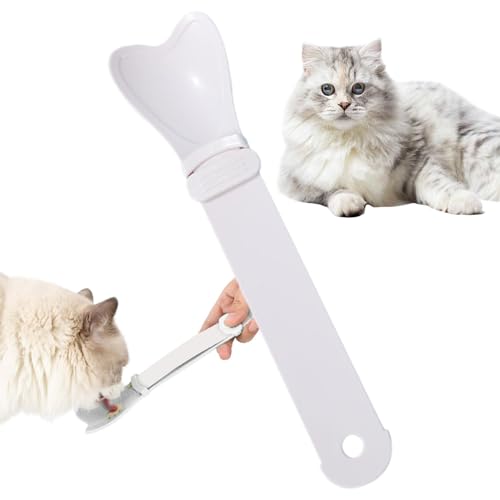 Cat Strip Happy Spoon - Herzform Katze Snack Schaufel Katze Löffel Haustier Futterspender | Breiter Mund Katzenfutterspender Katzenleckerlis Löffel Katzenfutter Löffel für Haustier Katze Hund von Generisch