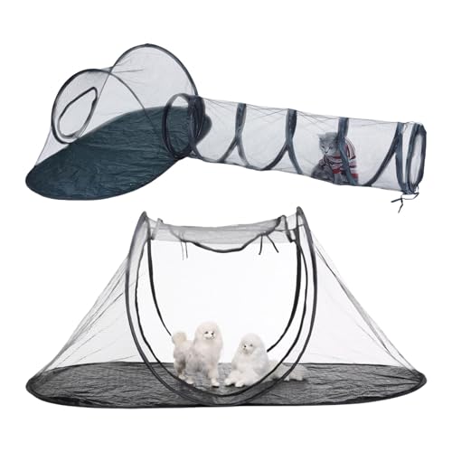 Cat Tent Playpen, Foldable Breathable Pet Exercise Enclosure, Portable Dog Kennel Crate with Mesh Ventilation, Lightweight Travel Pet Tent, 120x63x50cm, for Indoor Outdoor Camping von Generisch