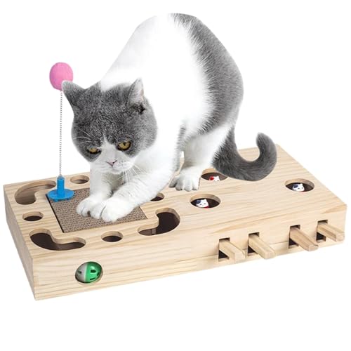 Cat Toys for Indoor Cats, Fun Puzzle Catnip Training Toy with Scratching Pad, Mole Hunt Game, and Teaser Wand, Ideal for Exercise, and Mental Stimulation for Cats. von Generisch