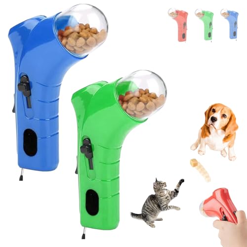 Cat Treat Launcher Gun, Pet Food Dispenser Launchers, Fun Cat Ball Dispenser Gun Toy, Snack Slinger For Dog Exercise Training, Handheld Interactive Toys, Suitable For Households With Pets (Blue Green) von Generisch