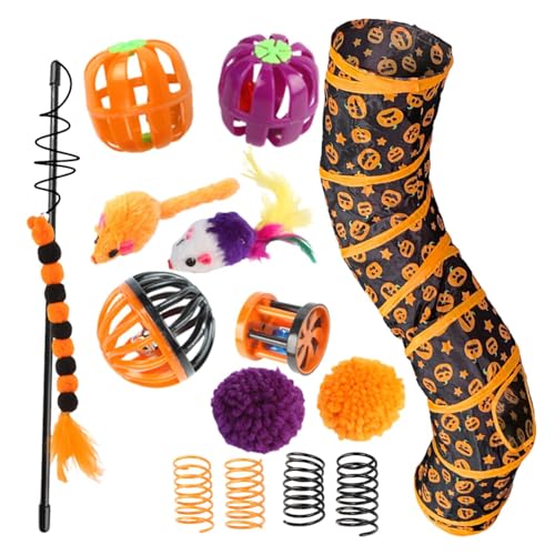 Cat Tube Tunnel | Halloween Haustier Katzenspielzeug Set Tunnel Faltbar - Reduziert Indoor Haustier Katze Langeweile Ganzjahresspielmöbel für Balkon, Schlafzimmer, Wohnzimmer Cat Tube Tunnel | Halloween Haustier Katzenspielzeug Set Tunnel Faltbar - Reduziert Indoor Haustier Katze Langeweile Ganzjahresspielmöbel für Balkon, Schlafzimmer, Wohnzimmer von Generisch