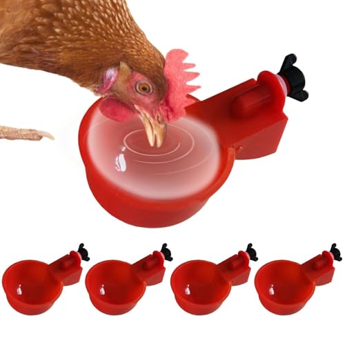 Chicken Cup Waterer | Automatische Hühner-Bewässerungsbecher | Hühner-Wasser-Futter-Set Geflügel-Bewässerung Geflügel-Trinkschale für Küken, Ente, Truthahn oder Häschen von Generisch