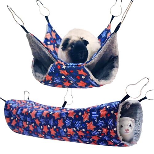 Chinchilla Hängematte - 2er Set Haustier Schaukelbett Kleintier - Bequemes Schlafmöbel Für Kleine Tiere Schlafplatz Spielbereich Kletter Spielzeug Chinchilla Hängematte - 2er Set Haustier Schaukelbett Kleintier - Bequemes Schlafmöbel Für Kleine Tiere Schlafplatz Spielbereich Kletter Spielzeug von Generisch
