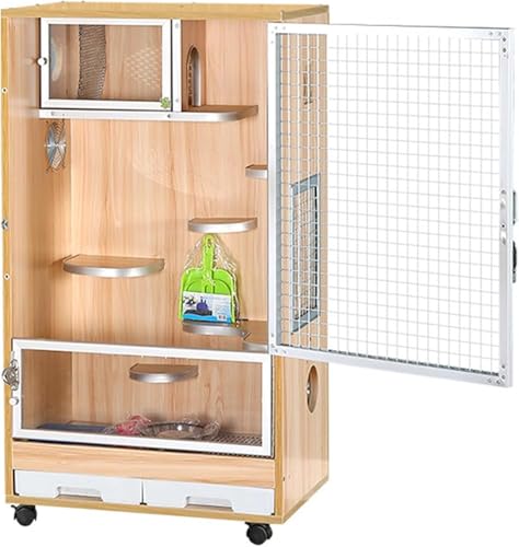 Chinchilla Käfig Anti Kauen Ratten Käfig mit Vordertüren Futternapf Wasserflasche herausziehbare Tabletts Schwenkrollen für kleine Haustiere Chinchilla Käfig Anti Kauen Ratten Käfig mit Vordertüren Futternapf Wasserflasche herausziehbare Tabletts Schwenkrollen für kleine Haustiere von Generisch