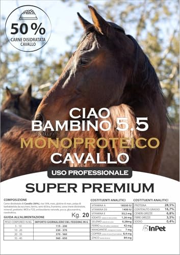 Ciao Bambino 5.5 Monoprotein-Futter mit Pferd und Reis, Super Premium für Hunde, 20 kg von Generisch