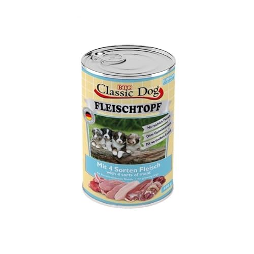 Classic Dog Fleischtopf Junior Fleischmix 6X 400g Dose - 4 Sorten Fleisch von Generisch