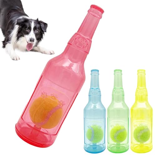 Crunchnplay Bottle Toys, Zentric Bottle Toy für Hunde, 4ST Wasserflaschenspielzeug für Hunde, Kau&Quetschspielzeug für Flaschen, Quietschspielzeug, Kauspielzeug für zahnende Welpen, Leicht zu Reinigen von Generisch