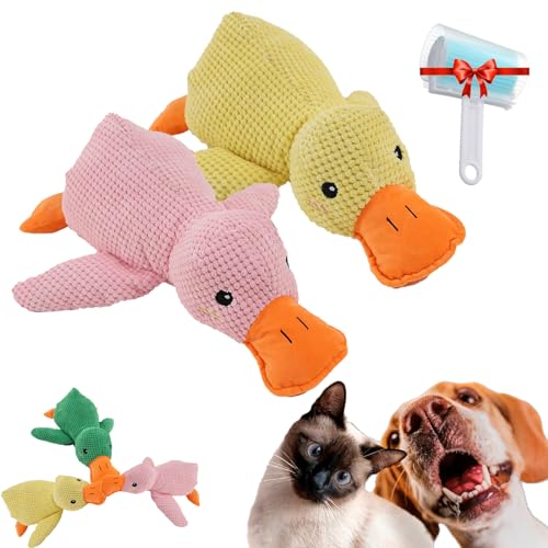 Cuddleduck - Die Kuschelente Gegen Stress, Anti Stress Ente Hund, Anti Stress Ente FüR Hunde, Antistressente FüR Hunde, Pfotenmond Anti Stress Ente (2PCS-A, L) von Generisch