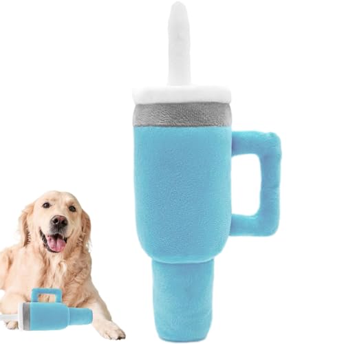 Cup Dog Plüsch,Cup Plüsch-Hundespielzeug,Kauen Sie interaktives Hundespielzeug | Langlebiges Kauspielzeug aus Plüsch und Zahnen für Welpen, Haustier-Beißzahnbürste, weiches, quietschendes Hundespielze von Generisch