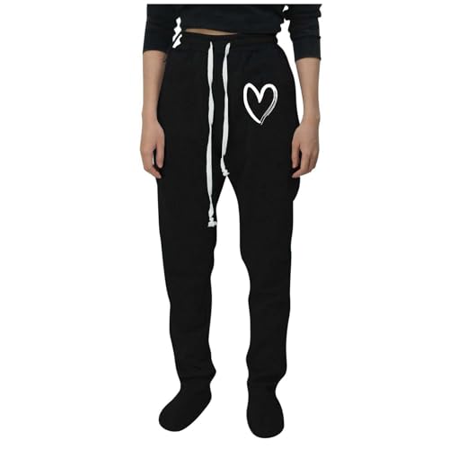 Damen Jogginghose Mit Kordelzug Bequeme Gepolstert Sporthose Atmungsaktiv Elastische Taille Trainingshose Dicke Weich Wanderhose Casual Warme Sweatpants Weite Beine Hosen von Generisch