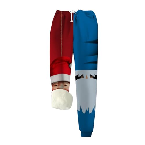 Damen Jogginghose Mit Kordelzug Weihnachtsdruck Sporthose Bequeme Freizeithosen Warme Baumwolle Thermohose Elastische Taille Winter Christmas Hose Weihnachten Geschenk von Generisch