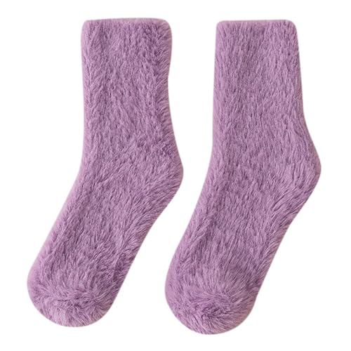 Damen Socken Dicke ThermoSocken Bequeme WinterSocken Fleece Gefüttert Atmungsaktiv Weiche Mittelgroße Socken Winter DamenSocken Outdoor Geschenk Frauen Weihnachten von Generisch