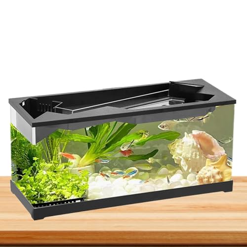 Desktop Aquarium - Hydroponisches Pflanzen Klarer Acryl -Schreibtisch Aquarium - Fischtank -Starter -Kits Mit Luftpumpe Für Tischplatten, Wohnzimmer, Studio, Zuhause von Generisch