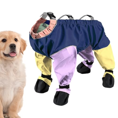 Dog Boot Leggings, Dog Suspender Boots, Dog Boots Leggings Waterproof Dog Pants, Anti-Slip Pet Paws Protector Dirty-Proof Outdoor Walking Running Hiking Booties (Large,Colour Mixture) von Generisch