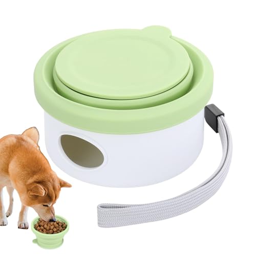 Dog Feeding Bowl, Foldable Silicone Pet Snack Dish with Waste Bag Holder, Compact Portable Travel Water Bowl for Dogs and Cats 150ml, 90mlx2, Multiple Colors von Generisch