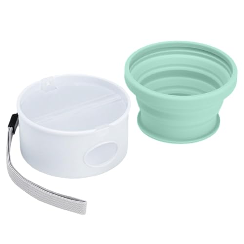 Dog Feeding Bowl, Foldable Silicone Pet Snack Dish with Waste Bag Holder, Compact Portable Travel Water Bowl for Dogs and Cats 150ml, 90mlx2, Multiple Colors von Generisch