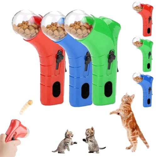 Dog Treat Launcher, Cat Treat Launcher,Ejecting Interactive Puppy Snack Dispenser, Snack Slinger Treat Dispenser Training Toy Hand Held Food Catapult, für Hund & Katze Übung Training(3Stück) von Generisch