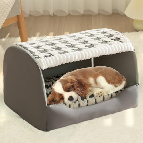 Doggocomfy Cozy Dog House, Cozy Dog House Bed, Cozy Dog House Bed, New Fall and Winter Dog House Indoor, Dog Bed Medium Size Dog (Grey, 2XL (≤ 80 lbs)) von Generisch