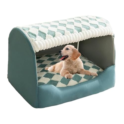 Generisch Doggocomfy Cozy Dog House, Dog Bed with Cover Cave, Inside Dog House with Removable Cushion, for Small Medium Large Dogs (Large,Green) von Generisch