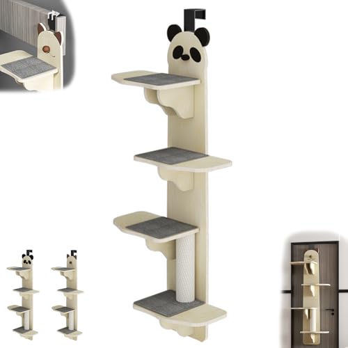 Door Hanging Cat Shelf, Multi Level Door Hanging, Over The Cat Perch & Climber, Over The Tree Climber for Indoor, Pet Jump Shelf (Panda) von Generisch