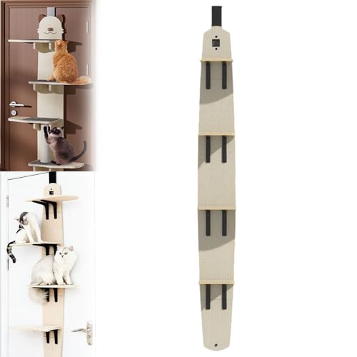 Door Hanging Cat Shelf, Multi Level Door Hanging Cat Tree with Shelves for Indoor Cats (A) von Generisch