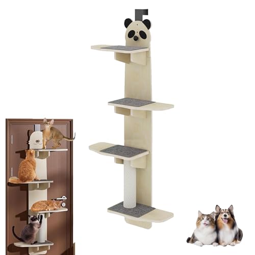 Door Hanging Cat Shelf, Pet Tree Door Hanger, Multi Level Doors Hanger Mounted Cats Shelves, Removable Pets Hammock, 4-Levels Over Climber, Space-Saving Interior Pets Climber (B) von Generisch