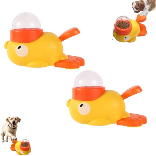 Duck Dog Treat Dispenser, Duck Shape Slow Feeder Toy, 2-in-1 Dog Brain Training Stimulation Feeding Dispenser (2Pcs) von Generisch