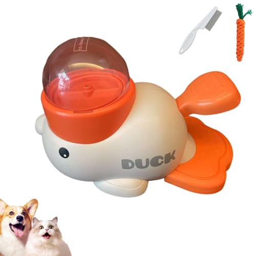 Duck Treat Dispenser, 2-in-1 Interactive Dog Puzzle Toy & Slow Feeder, Anti-Gulping Duck-Shaped Design, Reduces Bloating, Promotes IQ Training (Weiß 1 Stück) von Generisch