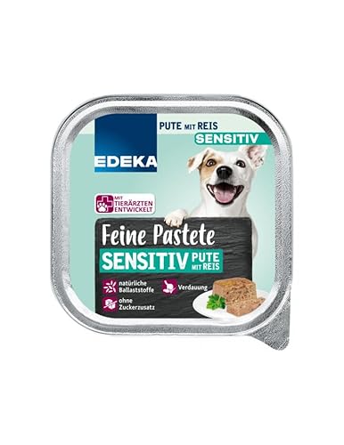 EDEKA Feine Bissen Sensitive mit Pute&Reis 22 * 150g Hunden nassfutter pastete multipack von Generisch