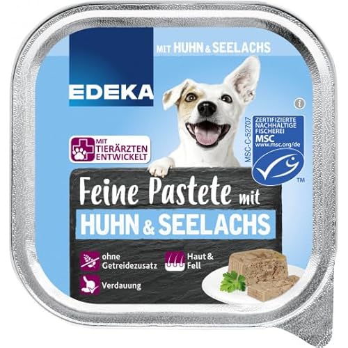 EDEKA Feine Pastete mit Huhn & Seelachs 22 * 150G Hunden nassfutter multipack von Generisch