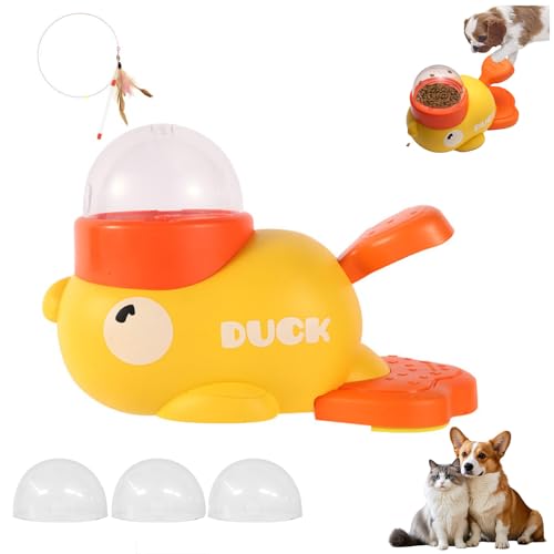 Enten-Leckerli-Spender, 2-in-1 interaktives Puzzle-Spielzeug, für Katzen und Hunde, Interaktions-Leckerli-Futterspender für lustige Mahlzeiten (1 Stück) von Generisch