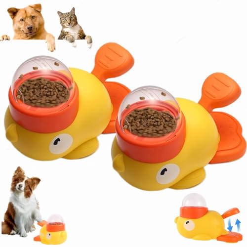 Entenform Hund Slow Feeder Spielzeug, Entenform Haustier Futterspender für Hunde/Katzen, Interaktives Hundespielzeug mit Langsamfütterung für Haustierbeschäftigung & Intelligenztraining (2stück) von Generisch