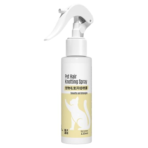 Entwirrungsspray Für Hunde – 120 Ml Entwirrungsspray Für Hunde | Leave-in-Demattierungs-Conditioner-Spray | Waschfreies Bürstennebelspray | Cat Detangler Spray Für Verfilztes Haar | Antistatische Form von Generisch