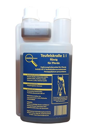 Ergänzparent Teufelskralle flüssig für Pferde und Ponys 1 Ltr. Dosierflasche wertvolles Ergänzungsfuttermittel von Generisch